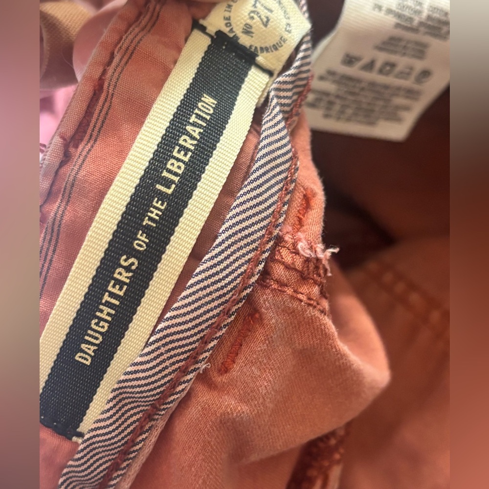 Anthropologie Daughters of the Liberation Women's 27W Red/Orange Cotton Shorts - Picture 4 of 4